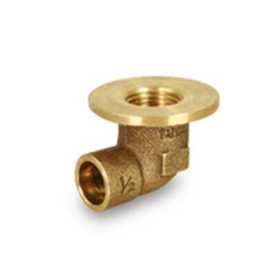 Cast Brass Flanged Sink Elbow w/ Sweat Socket and a Female Threaded Connect
