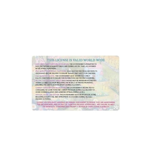 Bunny Lost Driver's License Easter Bunny Card Easter Bunny ID Pass Plate Gifts - Picture 4 of 4