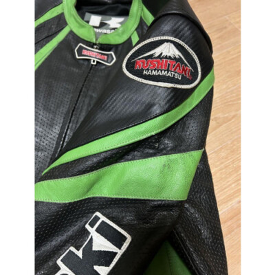 Rare] KUSHITANI KAWASAKI NINJA Punch Leather Riders Jacket size:XL