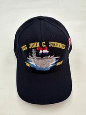 The Corps USS John C. Stennis CVN 74 Logo Blue Baseball Cap Hat One Size