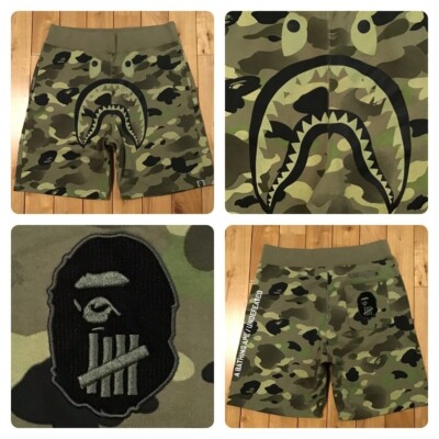 BAPE × Undefeated Shark Sweat Shorts A Bathing Ape Size XL | eBay