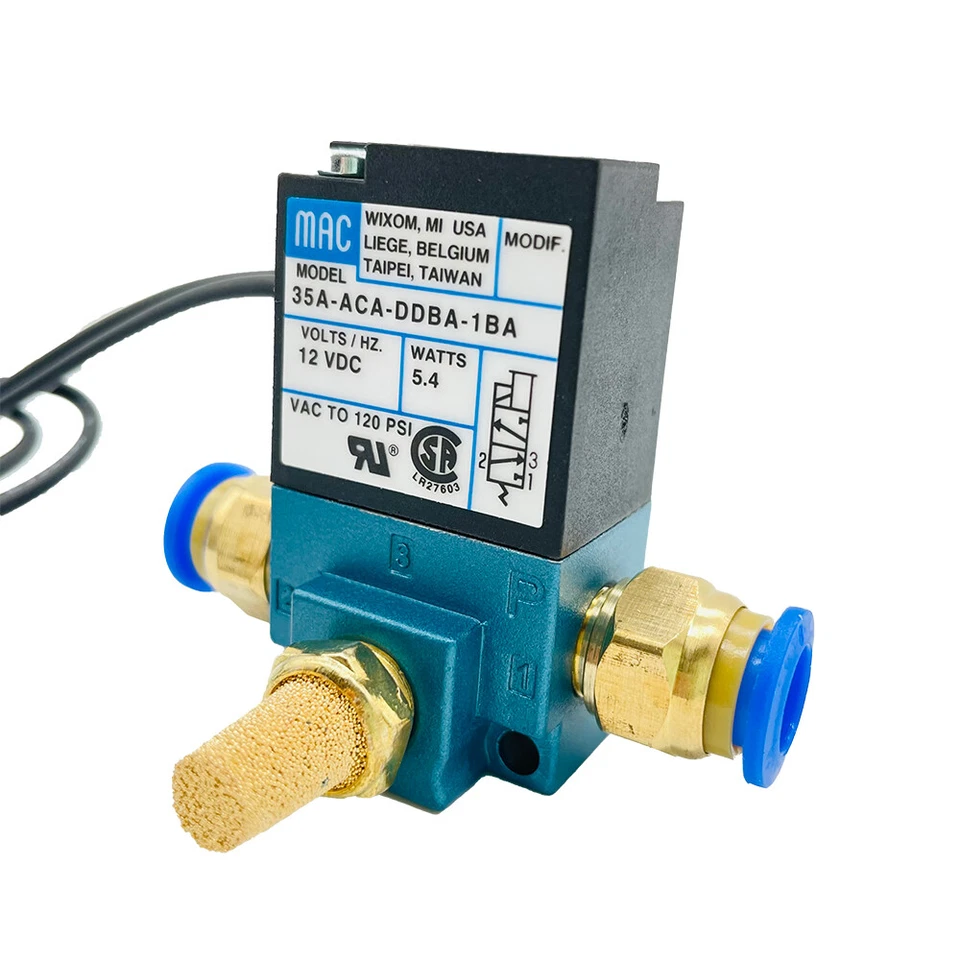 Electroválvula de control de refuerzo electrónico de 3 puertos 12V 5,4W para MAC con silenciador Foto 4 de 4
