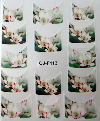 Stickers Décalcomanie Nail Art - Motifs Fleurs Et Lys Oranges - Pour Décoration Ongles - Neuf