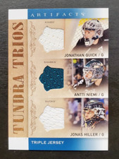 2014-15 Artifacts J. Quick/A. Niemi/J. Hiller Tundra Trios Triple GU Relic