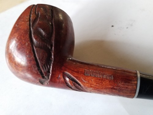Vintage Collectible Estate Smoking Pipe Carved Imported Briar Straight Apple 5" - Picture 8 of 14