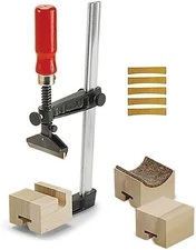 StewMac Jaws2 Fret Press Tool, with 5 Brass Inserts of Different Radii and 3...