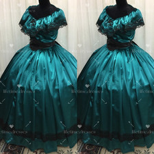 Taffeta Wedding Dresses Victorian Vintage Lace 1970s A Line Custom Bridal Gowns