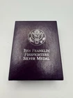 1992 Ben Franklin Firefighters Medal 1 oz Proof .999 Fine Silver Round OGP