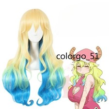 Miss Kobayashi's Dragon Maid Anime Lucoa Tres Tonos Cosplay Accesorios Peluca Pelo Cómic