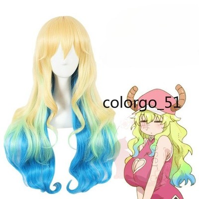 Miss Kobayashi's Dragon Maid Anime Lucoa Three-Tone Cosplay Props Wig Hair Comic