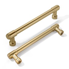10 Pack Brushed Brass Cabinet Pulls 6 Inch 152MM Hole Centers Kitchen Brushe...