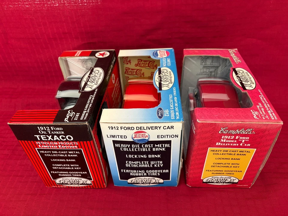1912 Ford Pepsi Cola Texaco & Campbells Gearbox Toys Die Cast Coin Bank NEW A+++ - Image 4 of 4