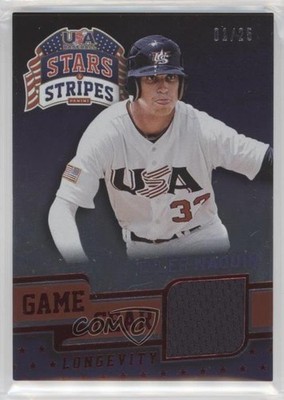 2015 Panini Stars and Stripes Game Gear Longevity Ruby 1/25 Tyler Naquin #98 3h9