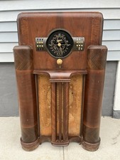Vintage Zenith Art-Deco 7s363 Console Tube Radio (1939) All Original 