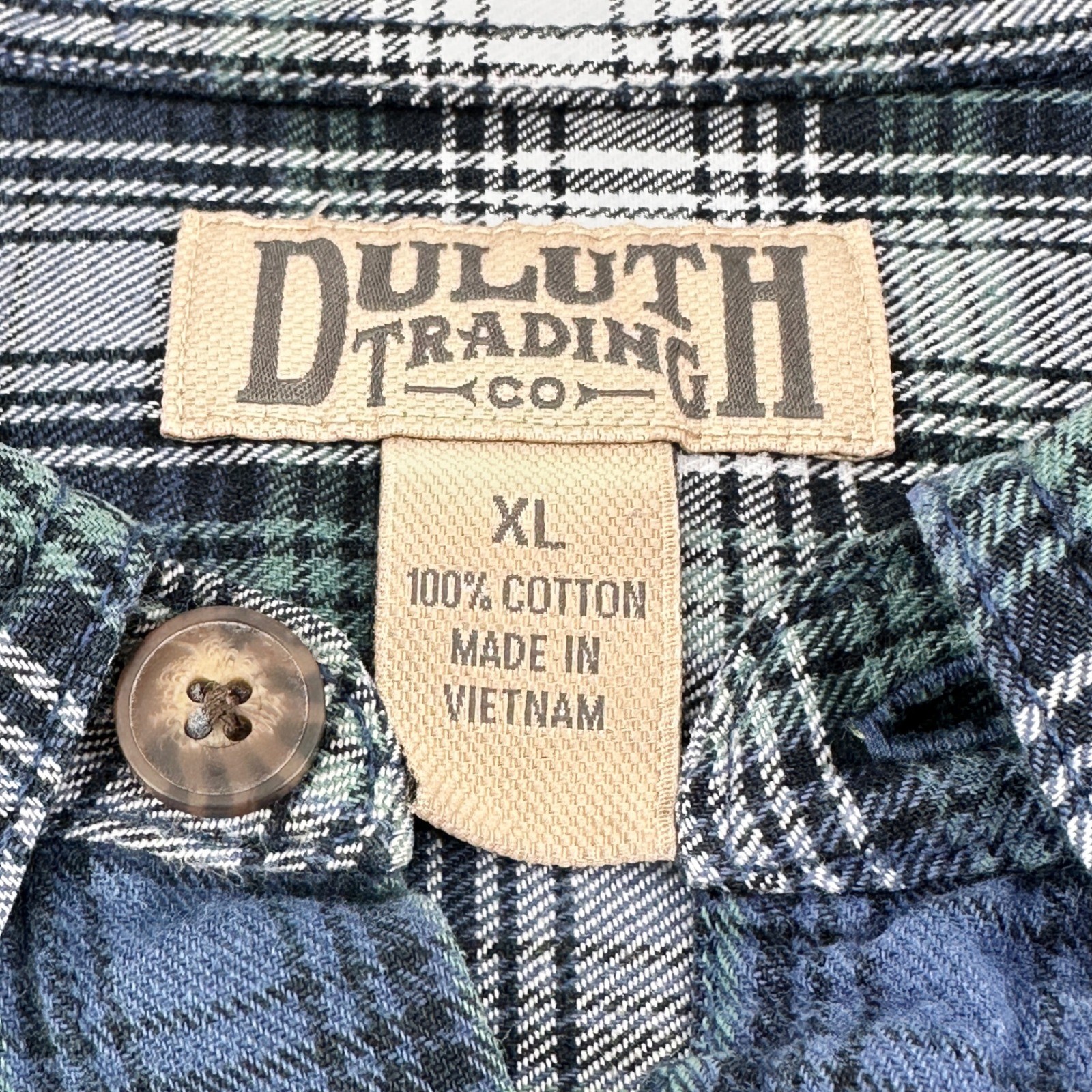 Duluth Trading Co. XL Flannel Shirt Mens Long Sleeve Plaid Button Up Cotton