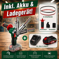 Parkside 20 V Akku Bandfeile Inkl. Akku Und LadegeräT Pbfa 20-Li A1 Mit Koffer