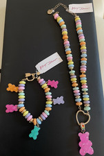Betsey Johnson Gummy Teddy Bear Candy Statement Necklace Bracelet Set NWT