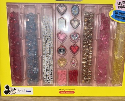 MICKEY AND FRIENDS MEGA BEAD KIT NEW IN BOX  - Ultra Sparkle - 10 Unique Charms