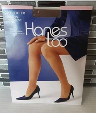 Hanes Too DAY SHEER Pantyhose Control Top Reinforced Toe Sz CD Barely There