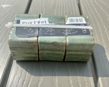 NEW Set of 3 x glazed ceramic plant pot feet in Light Green 