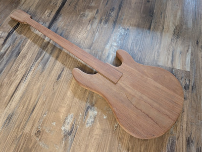 Unbranded Solid Mahogany Bass Guitar Body Neck Blank Project Unfinished