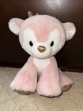 Aurora Dashing Pink Reindeer Plush Super Soft Stuffed Animal EUC