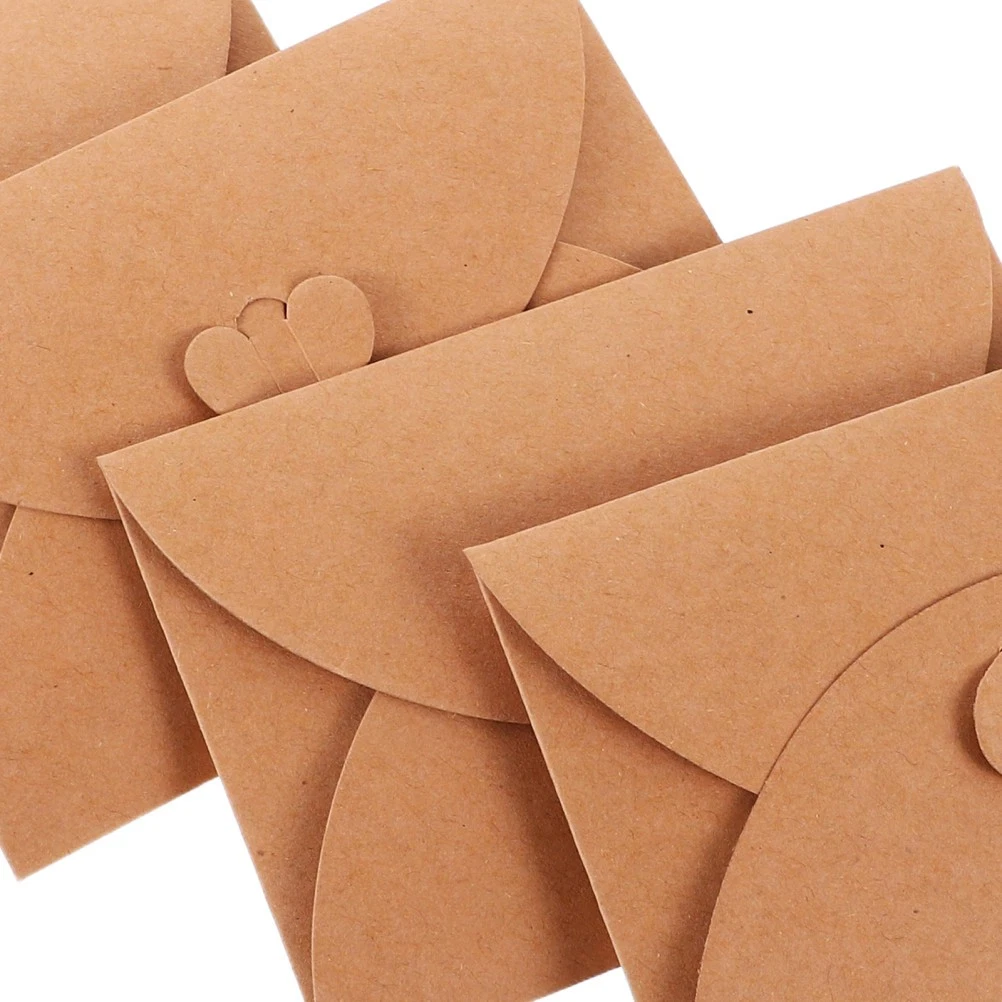20Pcs Coffee Brown Kraft Envelopes with Blank Greeting Cards Office Use