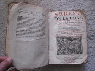 ARRETS DE LA COUR DROIT PROCES CONDAMNATION ADULTERE LOUIS XIII VELIN IN4 1629