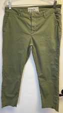 Frank  Eileen Wicklow Italian Chino Pants Womens Size 10 Green Crop Raw Hem