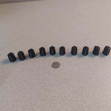Lot 10 Vintage Pointer Knob Potentiometer Black Collet Set 1/4" Post READ ID8