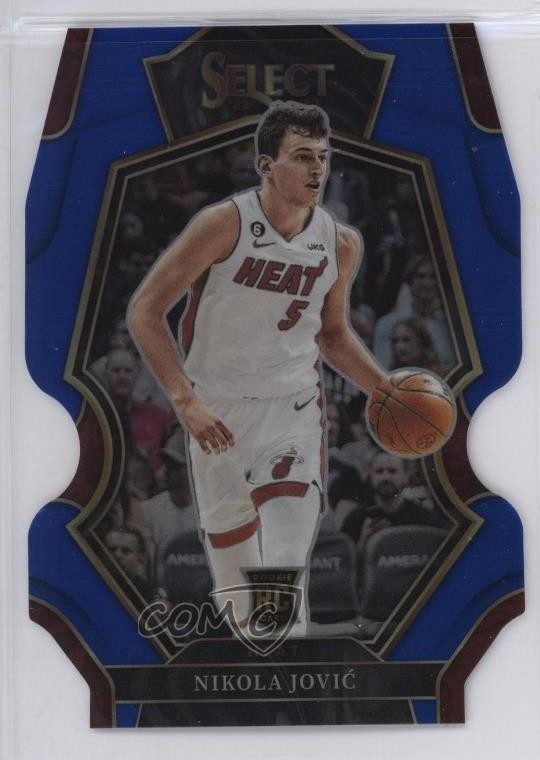 2022 Select Premier Level Blue Prizm Die-Cut 219/249 Nikola Jovic Rookie RC 3hd