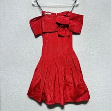 Vtg 7/8 Jessica McClintock For Gunne Sax Party Dress Corset  Christmas Retro 80