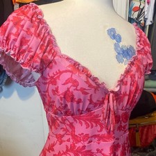 Floral Pink Red Women's Size M Urban Outfitters Mini Dress