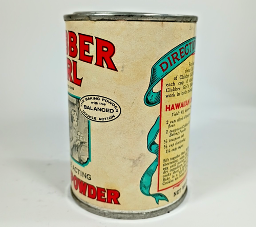 Vintage Clabber Girl Baking Powder Can with Hawaiian Drop Cookie Recipe. 10 oz. - Picture 5 of 7