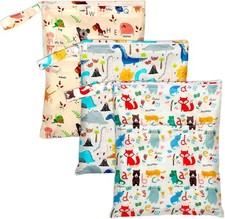 3er Windeltaschen Nasstaschen Wetbag mit Dopp...