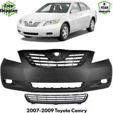 Front Bumper Cover Paintable Grille Assembly Kit For 2007-2009 Toyota Camry