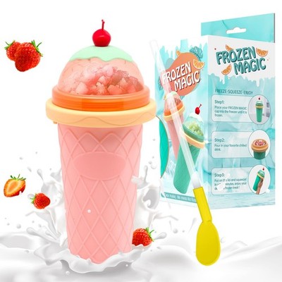 Slushie Cup, Smoothie Cups with Lids & Straws, Slushy Cup for inch, Pink