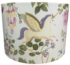 Unicorn, Dragon & Fairy Lampshade – Woodland Floral Light Shade Nursery Bedroom