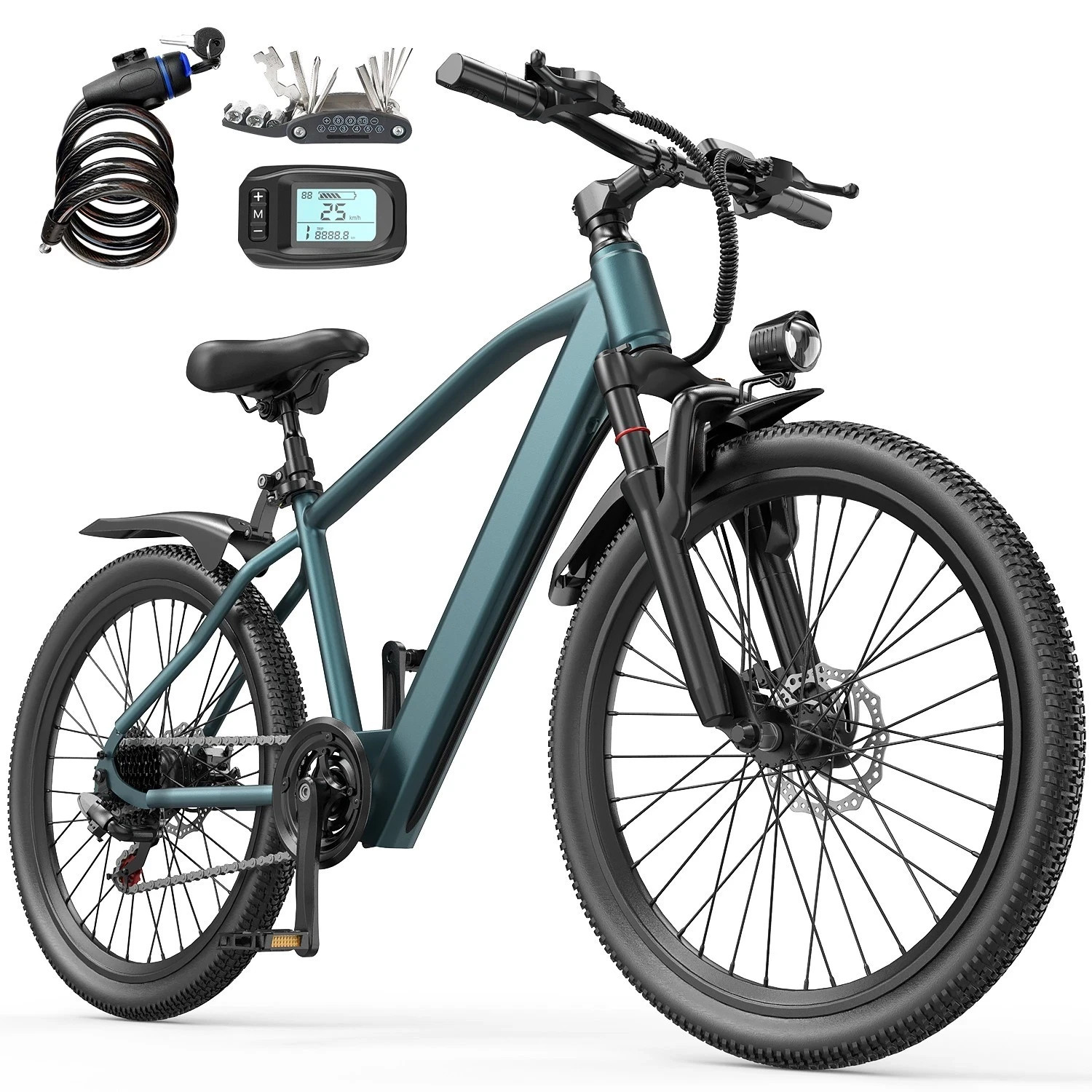 Fast Electric Bike for Adults 1500W 26" 34MPH Mountain Ebike UL 2849 Certified