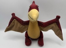 Aurora Pterodactyl Dinosaur Plush 11" Red Orange Flying Wings Stuffed Animal Toy