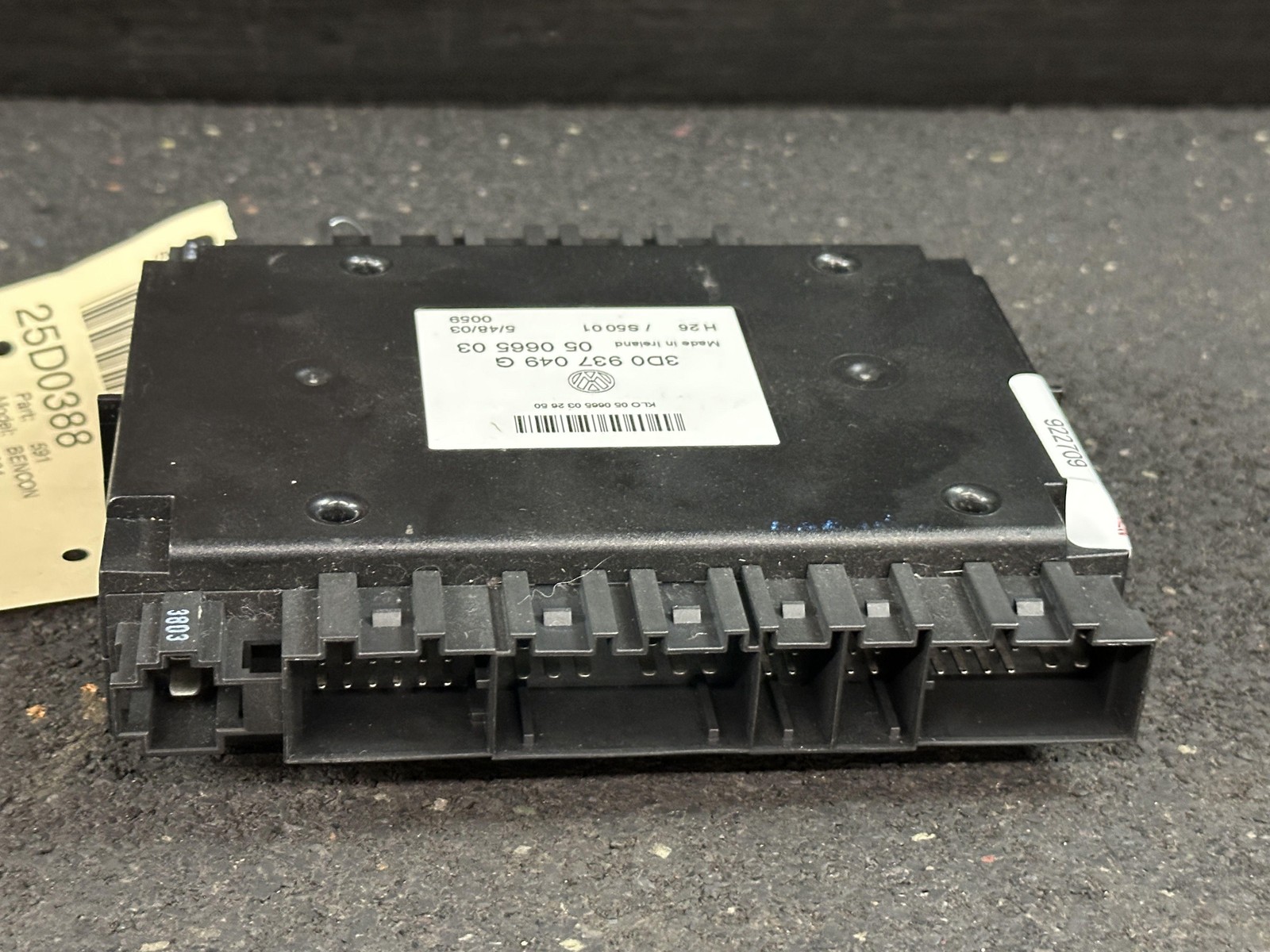 03-12 BENTLEY CONTINENTAL ONBOARD SUPPLY CONTROL MODULE ID 3D0937049G