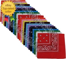 24Pcs 22 X 22 Inch 100 Cotton Bandana Novelty Double Sided Print