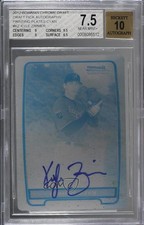 2012 Bowman Draft Printing Plate Cyan 1/1 Kyle Zimmer #BCA-KZ BGS 7.5 Auto fm0
