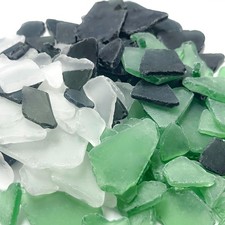 Sea Glass 24 Ounces Black  Green  Clear Mix  Multiple Color Choices Crushe...