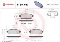 Bremsbelagsatz Scheibenbremse Prime Brembo P 59 087 FüR Opel Astra Zafira Tourer