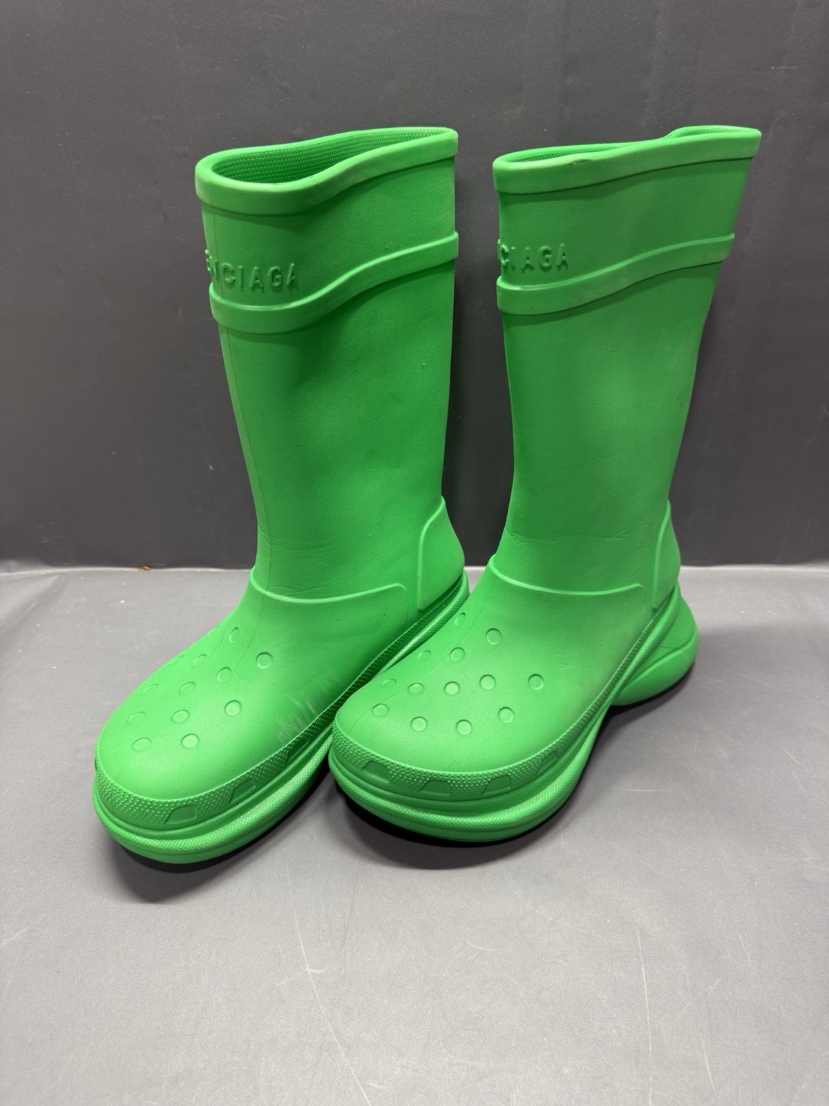 BALENCIAGA Crocs collaboration boots green rubber