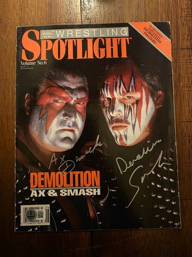 WWF Spotlight Magazine #6 Demolizione Autografata Beckett Certificato di autenticità - Foto 2 di 8