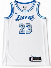 Nike Dri-FIT Los Angeles Lakers LeBron James 23 Jersey White/Blue Size S