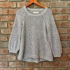 LOFT Gray Balloon Sleeve Hi Lo Sweater XXSP P2XS Petite