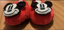 Disney Mickey Mouse Plush Slippers   Red Unisex 4T -5T